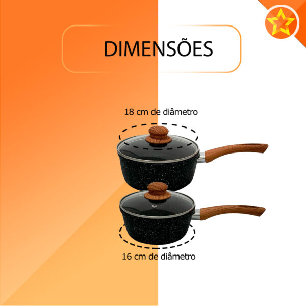 Conjunto de 5 Panelas compatível com Indução