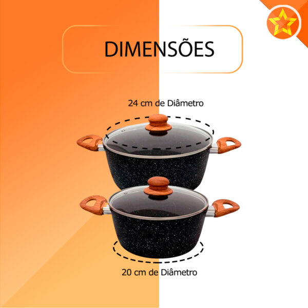 Conjunto de 5 Panelas compatível com Indução