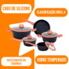 Conjunto de 5 Panelas compatível com Indução