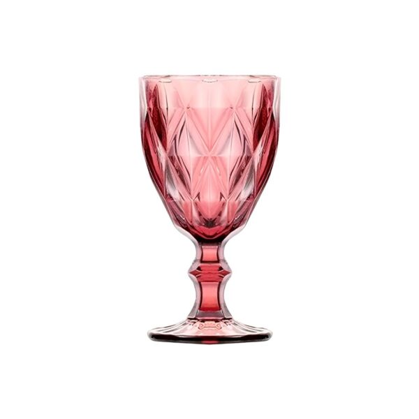 TACA DE VIDRO DIAMANTE 340ML COLORIDO