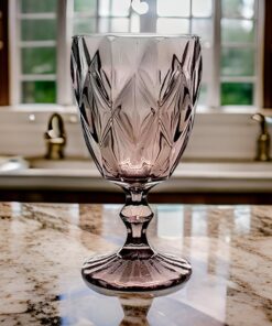 TACA DE VIDRO DIAMANTE 340ML COLORIDO