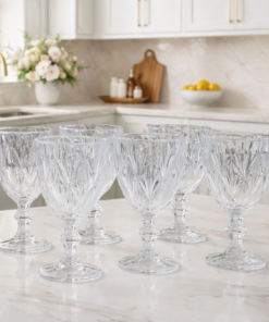 Jogo de 6 Taças de Vidro Diamante 300ml Livon