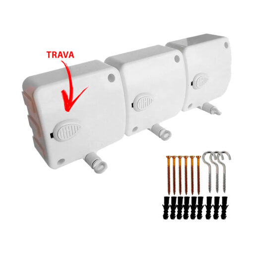 Varal de Parede Retrátil Automático Modular Maxweb