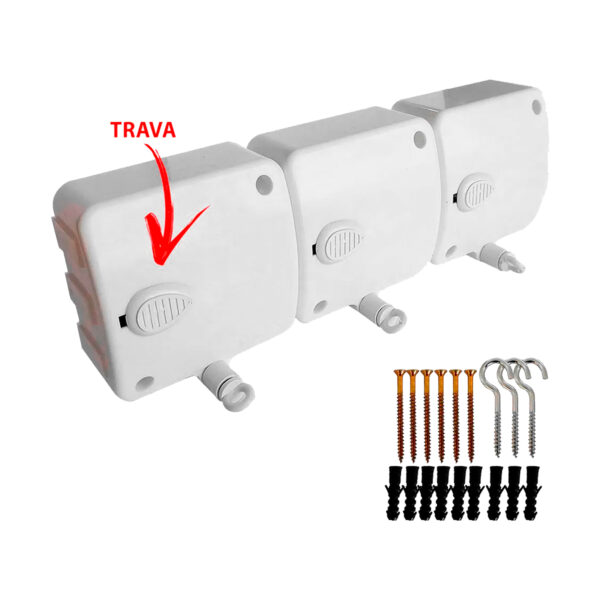Varal de Parede Retrátil Automático Modular Maxweb