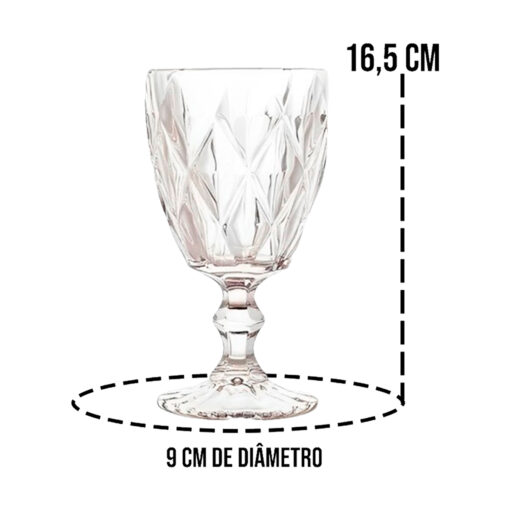 Jogo de 6 Taças de Vinho Diamond 340ml Belakaza