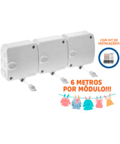 Varal de Parede Retrátil Automático Modular Maxweb