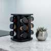 Porta Temperos Giratório Preto 12 Potes