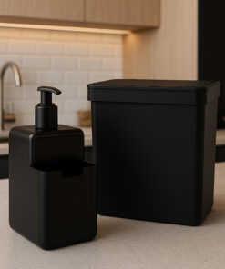 Kit Pia de Cozinha Lixeira e Dispenser Single Coza