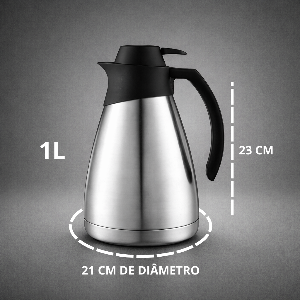 Garrafa Térmica Inox 1L para Café com Design Moderno Sanremo