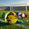 conjunto de bolas de futebol campo