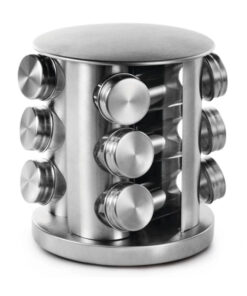 12 PEÇAS Porta Temperos Giratório Vidro Suporte Inox