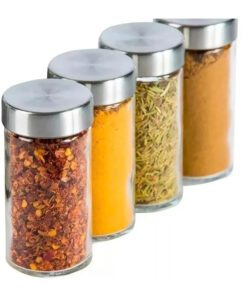 12 PEÇAS Porta Temperos Giratório Vidro Suporte Inox