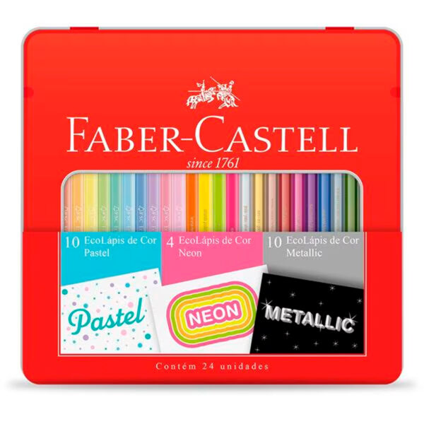 Kit Lápis de Cor Faber-Castell 24 Cores Lápis Cor