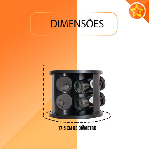 Porta Condimento Giratório com 6 Potes Belovidro