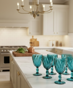 Jogo Taças Diamond 245ml Vidro Elegante 6 Peças