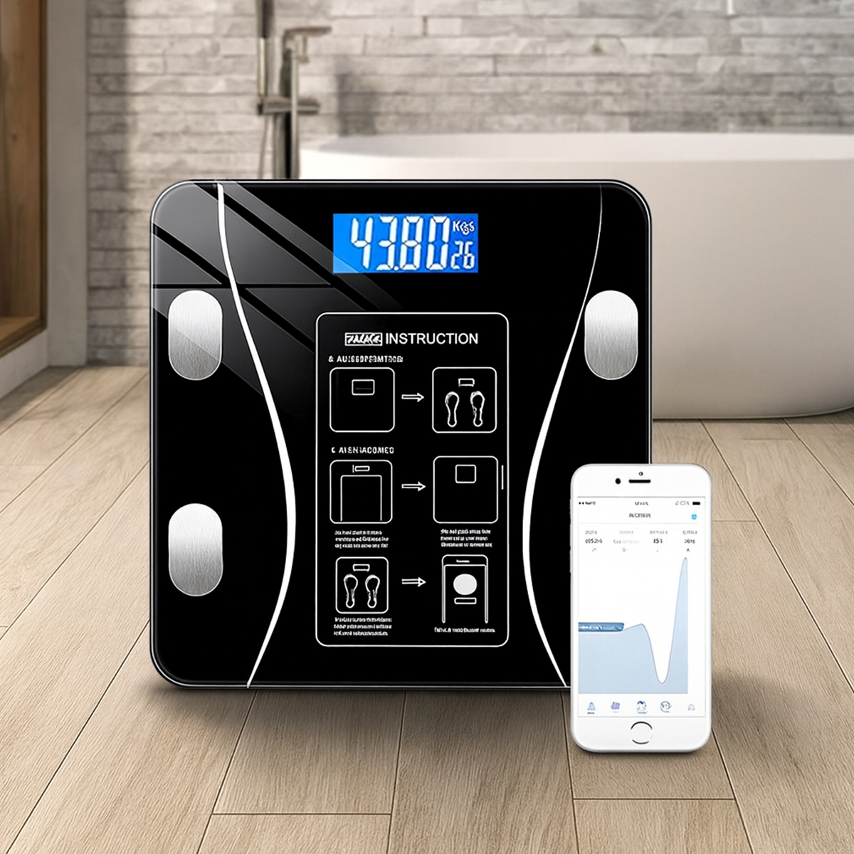 Balança de bioimpedância inteligente 140kgs