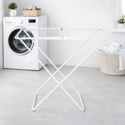 Varal de Chão Slim Mor Aço Reforçado Dobrável Branco