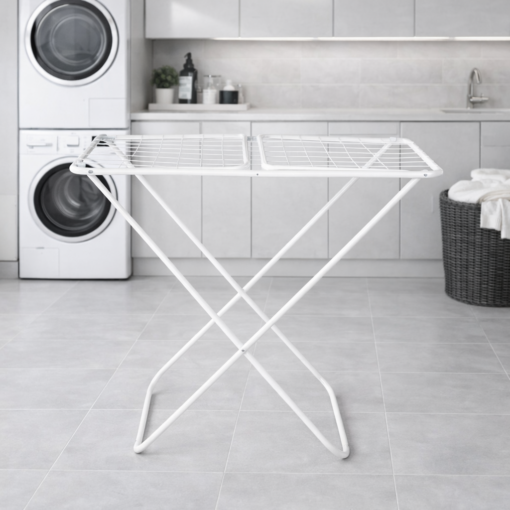 Varal de Chão Slim Mor Aço Reforçado Dobrável Branco