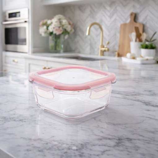 Pote de Vidro Quadrado 800ml Hermético Cozinha