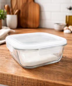 Pote de Vidro Quadrado 800ml Hermético Cozinha