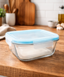 Pote de Vidro Quadrado 800ml Hermético Cozinha