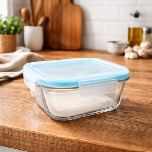 Pote de Vidro Quadrado 800ml Hermético Cozinha