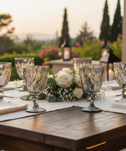 Jogo Taças Diamond 245ml Vidro Elegante 6 Peças