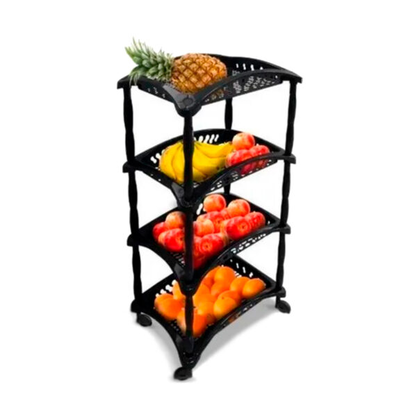 Fruteira de Chão Preta 4 Andares Arqplast
