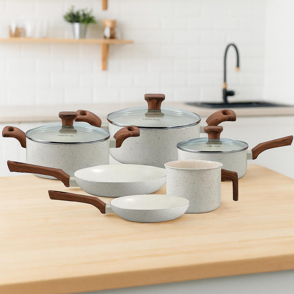 Conjunto de Panelas Indução Pratic Cook Marmol