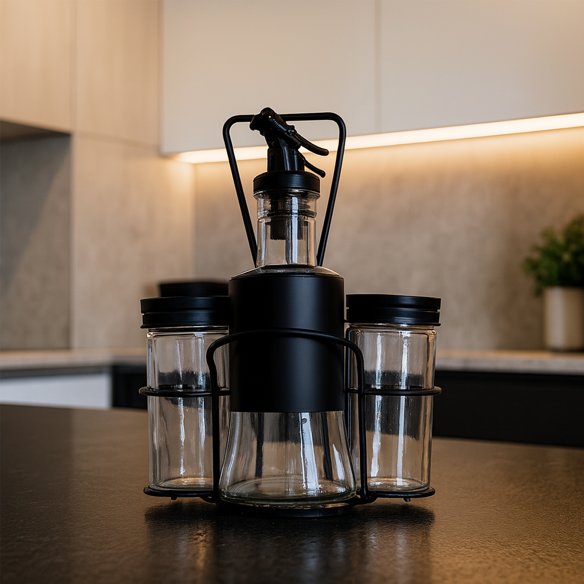 Galheteiro Vidro e Inox 200ml Belovidro