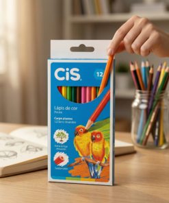 lápis de cor escolar 12 unidades