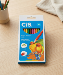 lápis de cor escolar 12 unidades