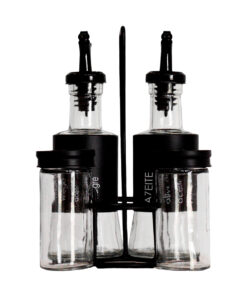 Galheteiro Vidro e Inox 200ml Com Suporte Belovidro