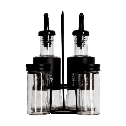 Galheteiro Vidro e Inox 200ml Com Suporte Belovidro