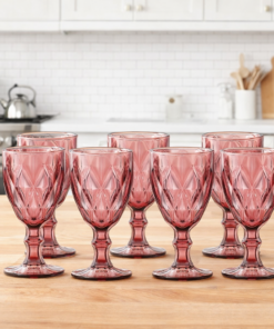 Jogo Taças Diamond 245ml Vidro Elegante 6 Peças