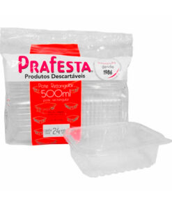 Potes para marmitas descartaveis 24 Unidades 250ml Prafesta