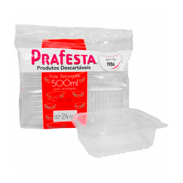 Potes para marmitas descartaveis 24 Unidades 250ml Prafesta