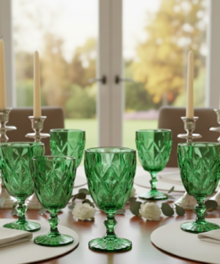 Jogo Taças Diamond 245ml Vidro Elegante 6 Peças