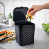 Lixeira de Pia Rattan Preta 5L com Tampa para Cozinha Arqplast