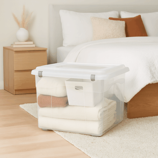 armazenamento recipiente caixote Caixa Multiuso Organizadora Transparente