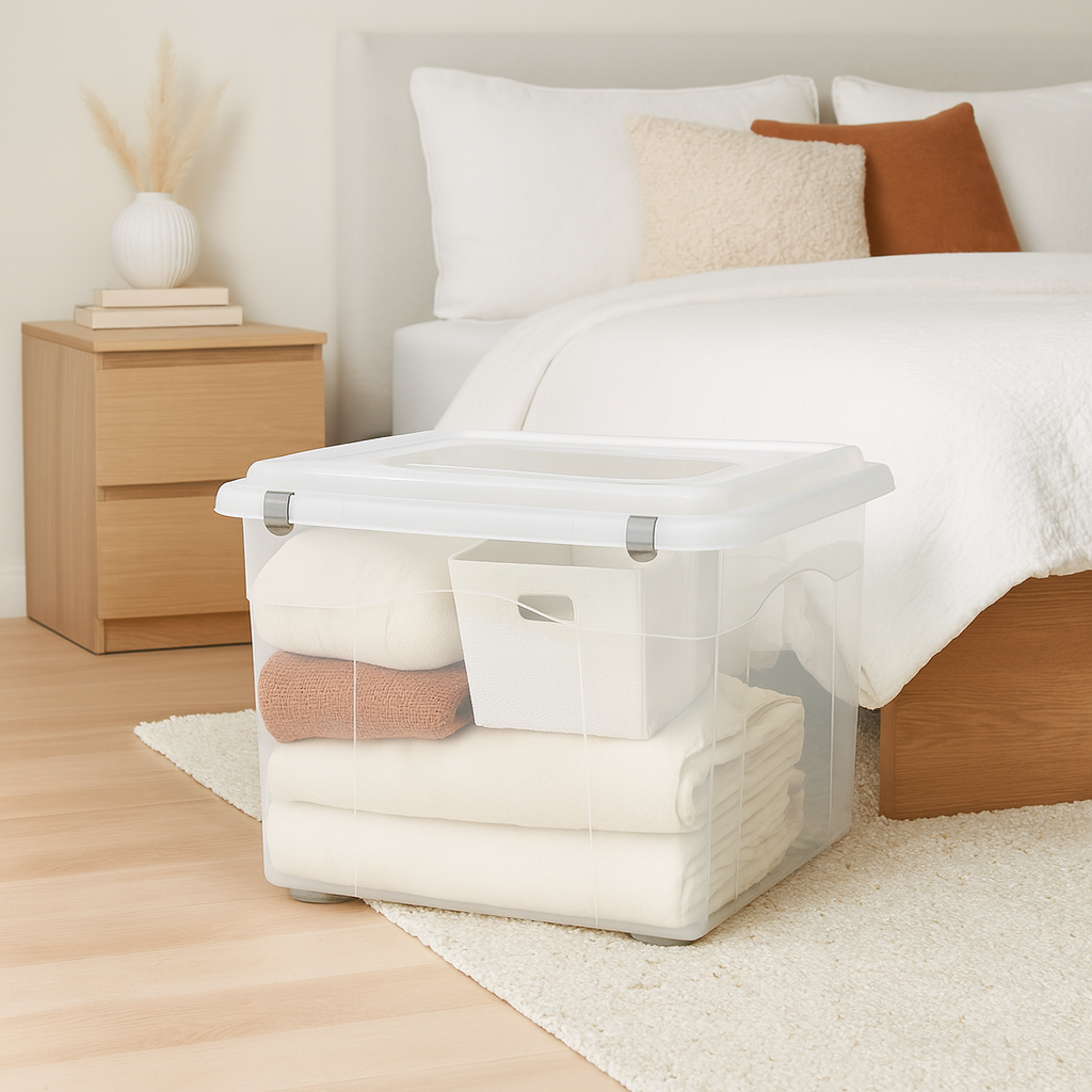 armazenamento recipiente caixote Caixa Multiuso Organizadora Transparente