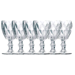 Jogo de Taça de Vidro Diamond 340mL Wellmix