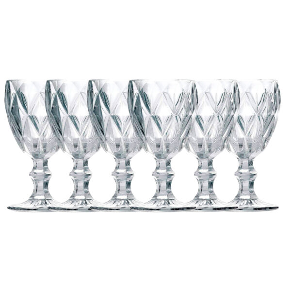 Jogo de Taça de Vidro Diamond 340mL Wellmix