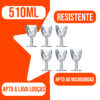 Jogo de Taça de Vidro Diamond 340mL Wellmix