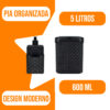 KIT LIXEIRA 5 LITROS + DISPENSER 600Ml