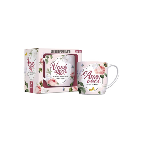 CANECA PORCELANA URBAN 300ML - VOVÓ AMO VOCÊ