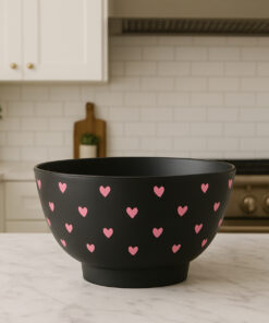 Bowl Preto heart rosa