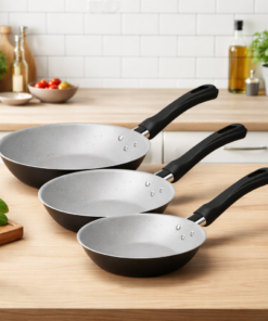 Jogo 3 Frigideiras Tramontina Alumínio Antiaderente Preta para Cozinha