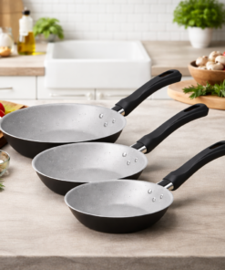 Jogo 3 Frigideiras Tramontina Alumínio Antiaderente Preta para Cozinha
