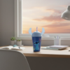 Copo Disney Stitch ou Angel 500ml com Tampa e Canudo Plasutil